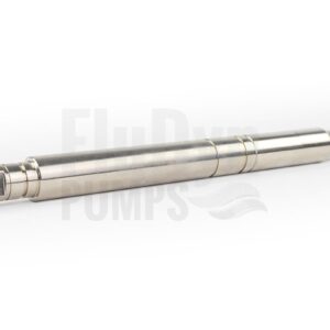 Eine Antriebswelle für Bornemann EH 236 Exzenterschneckenpumpen aus Metall quer liegend ohne Hintergrund. Links kann man den Anschluss für den Motor erkennen.