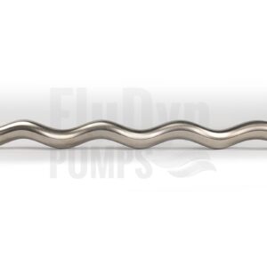 Ein E2H 1900 Rotor aus Metall liegt quer vor einem neutralen Hintergrund. Links kann man den Anschluss erkennen mit dem die Exzenterschnecke mit dem Gelenk verbunden wird.