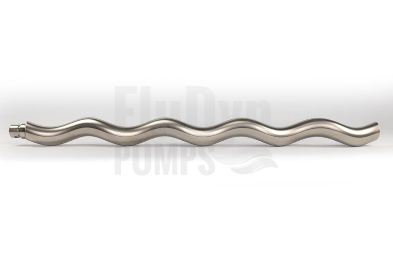 An E2L 1500 metal rotor lies crosswise in front of a neutral background. On the left you can see the connection that connects the eccentric screw to the joint.