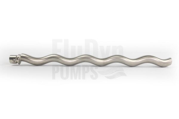 An E2L 600 metal rotor lies across a neutral background. On the left you can see the connection that connects the eccentric screw to the joint.