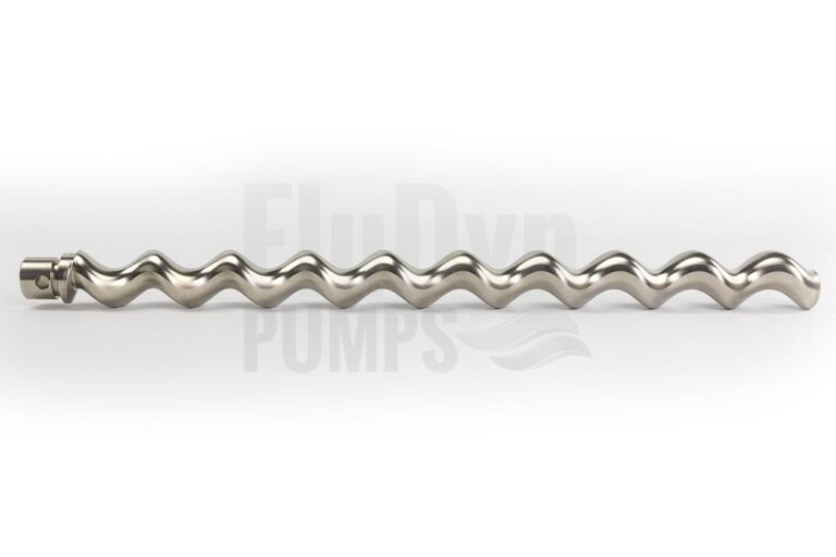 An E4L 1024 metal rotor is placed at an angle in front of a neutral background. At the front left you can see the connection that connects the eccentric screw to the joint.