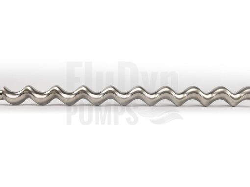 A metal E4L 1500 rotor is placed at an angle in front of a neutral background. At the front left you can see the connection that connects the eccentric screw to the joint.
