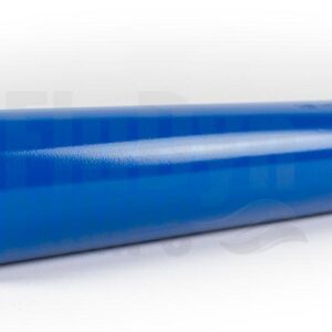 Ein blauer Stator für Bornemann E2L 236 Exzenterschneckenpumpen bzw. Monopumpen. Er liegt auf der Seite und man kann links die Öffnung für den Rotor und im Inneren das schwarze Elastomer erkennen.
