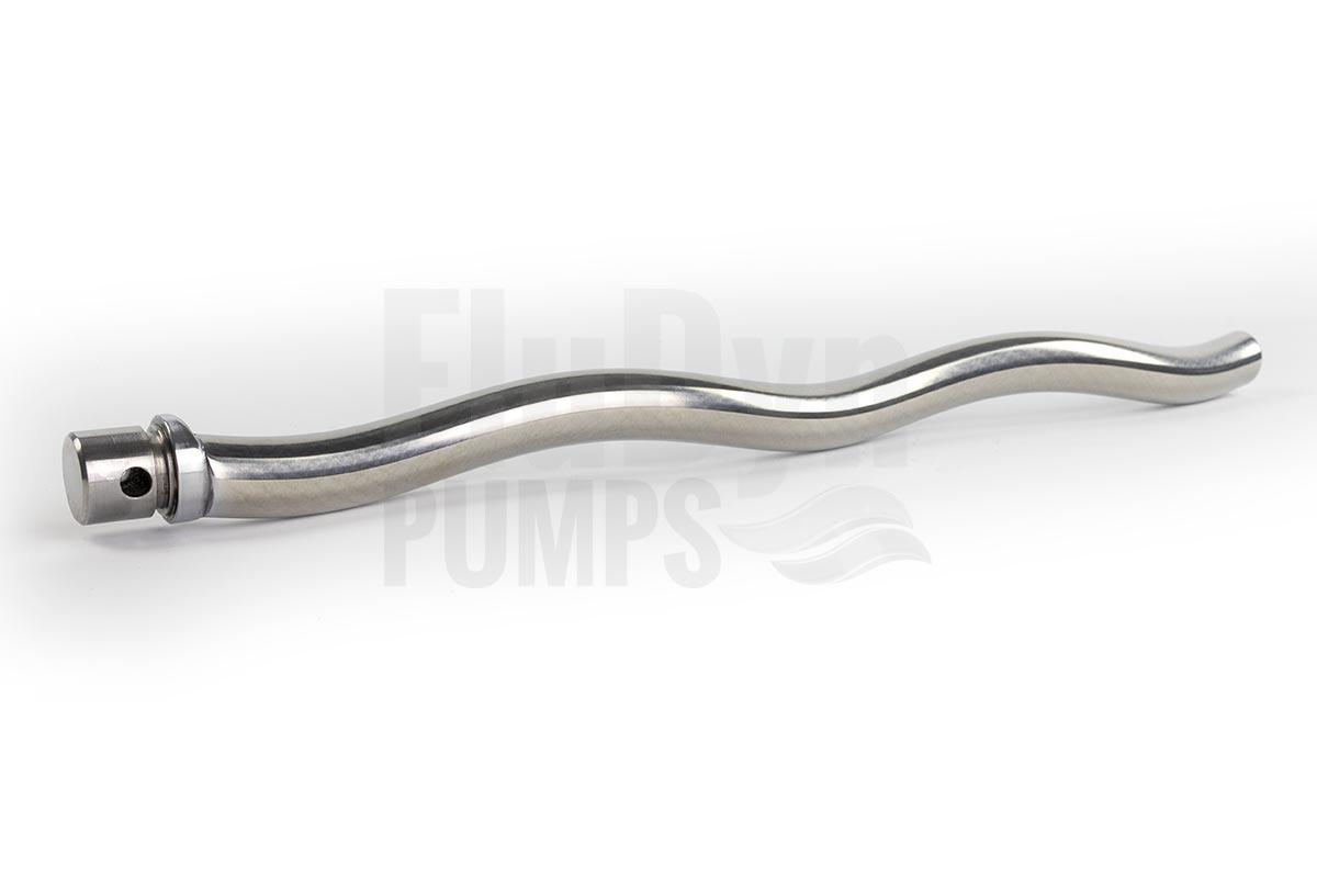 A single-stage metal rotor lies horizontally against a neutral white background. On the left, the connection for the joint linking the rotor to the drive shaft is visible.