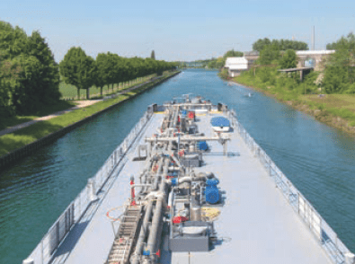 Tanker ship on the canal